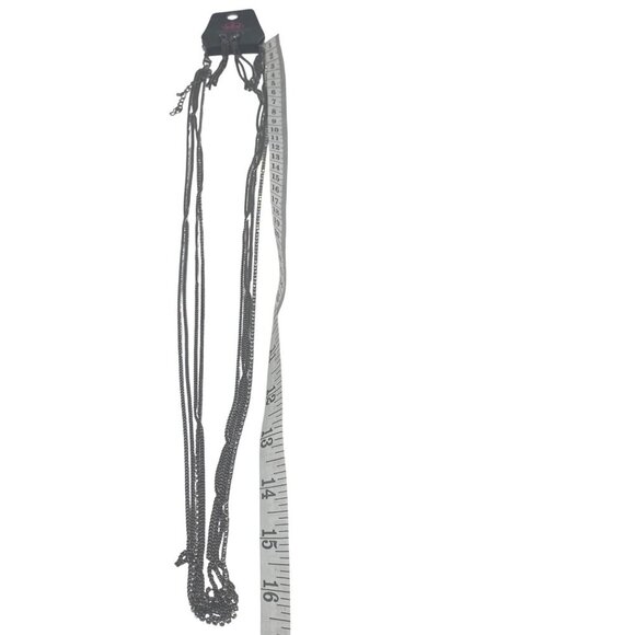 Paparazzi Jewelry Sleek & Destroy Multilayer Black Necklace & Earrings For Women - Picture 7 of 12